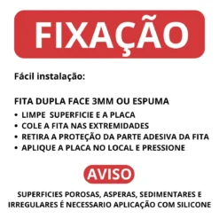 instruções de fixação da placa