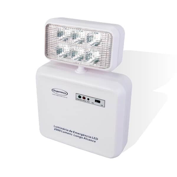 Iluminação de Emergência LED 1 farol 2000 lúmens