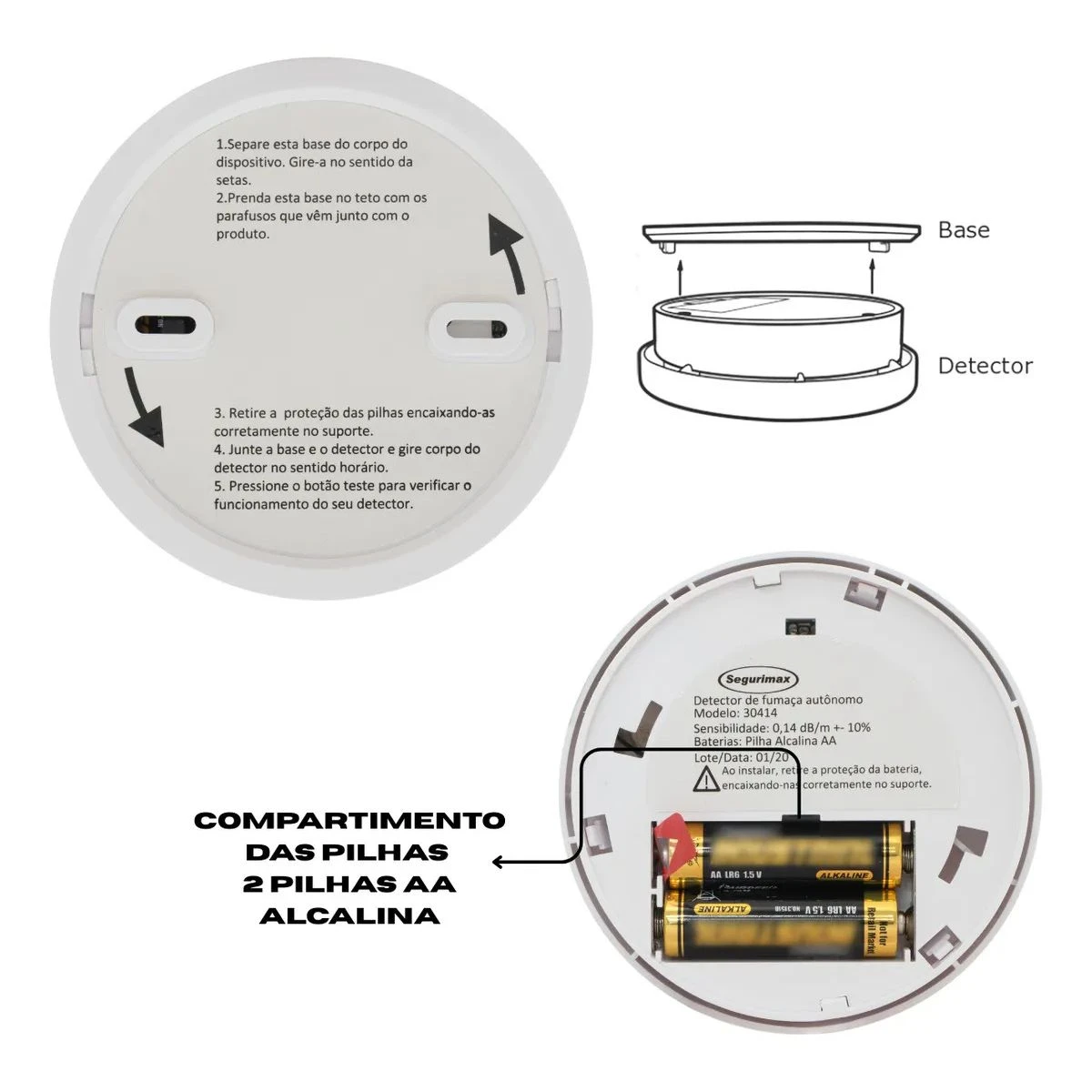 Detector de Fumaça Autônomo Residencial Segurimax - Imagem 5